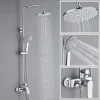 Handhold Shower System Set 360° Rotatble Overhead Rainfall Shower 5 Gear High Pressure Shower Spray Multipurpose Bathroom Tool
