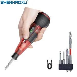 SHENHAOXU Portable Cordless Electric Screwdriver 5–15Nm Torque 1800mAh Quick Charge LED Light DIY Repair Tool