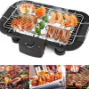 BRIEFNESS 1500W Electric BBQ Grill Smokeless, VickyHome Nonstick Barbecue Machine with Detachable Grid & Oil Drip Tray