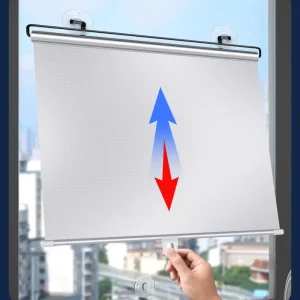 1pc Sunshade Window Blinds Universal Roller Curtais with Suction Cup Retractable Window Blackout Curtains for Car and Home Decor