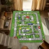 Interactive Kids Play Rug City Road Traffic Treasure Hunt Map Cozy Non Slip Decorative Carpet for Playroom Bedroom Living Room