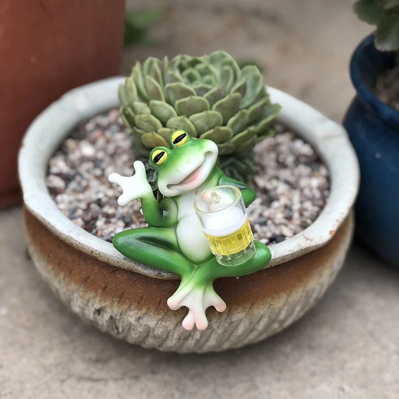 Frog Figurine Plant Hanger Decorations For Pots, Miniature Frog Statue Outdoor Women Gifts Frog Garden Decor Planter Pot Hugger - Image 5
