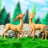 2Pcs Deer Miniatures Resin Small Garden Ornaments Lightweight Decorative Animal Statues for Yard Desktop Plant Moss Landscaping