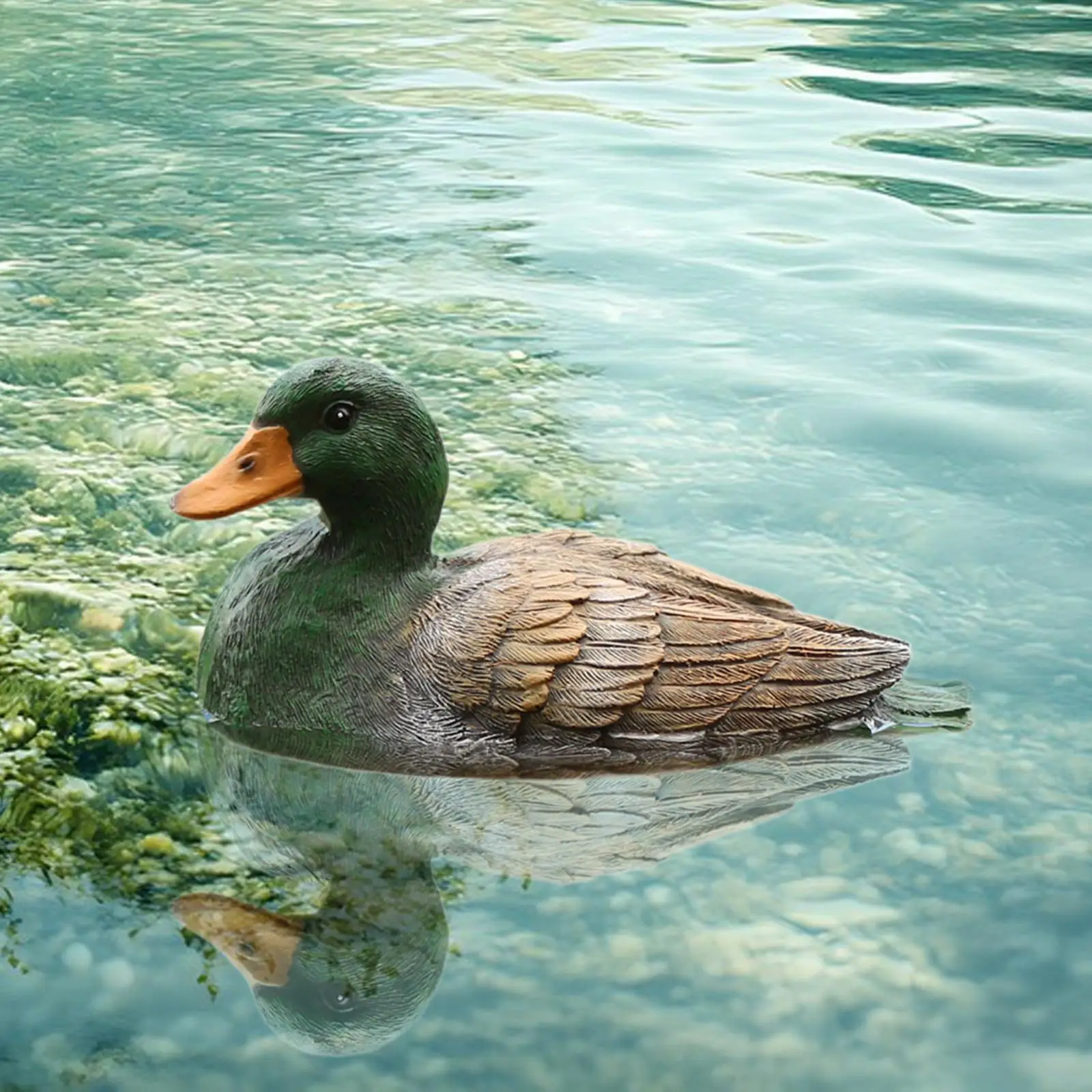 Floating Animal Sculpture Decorative Resin Duck Pond Ornaments Outdoor Water Decor for Garden Backyard Patio