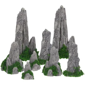 8 Pcs Landscape naments Mini Rockery Statue Garden Supplies Bonsai Landscaping Scenery Simulation Mountain Decor Outdoor
