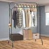 Double-track, double-rod storage rack, coat hanger, garment rack, display rack, shoe rack, clothes rail, adjustable height