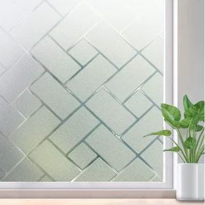 Window Privacy Film, Frosted Glass Static Cling Window Sticker, Vinyl Covering for Home Office Bathroom Decorative