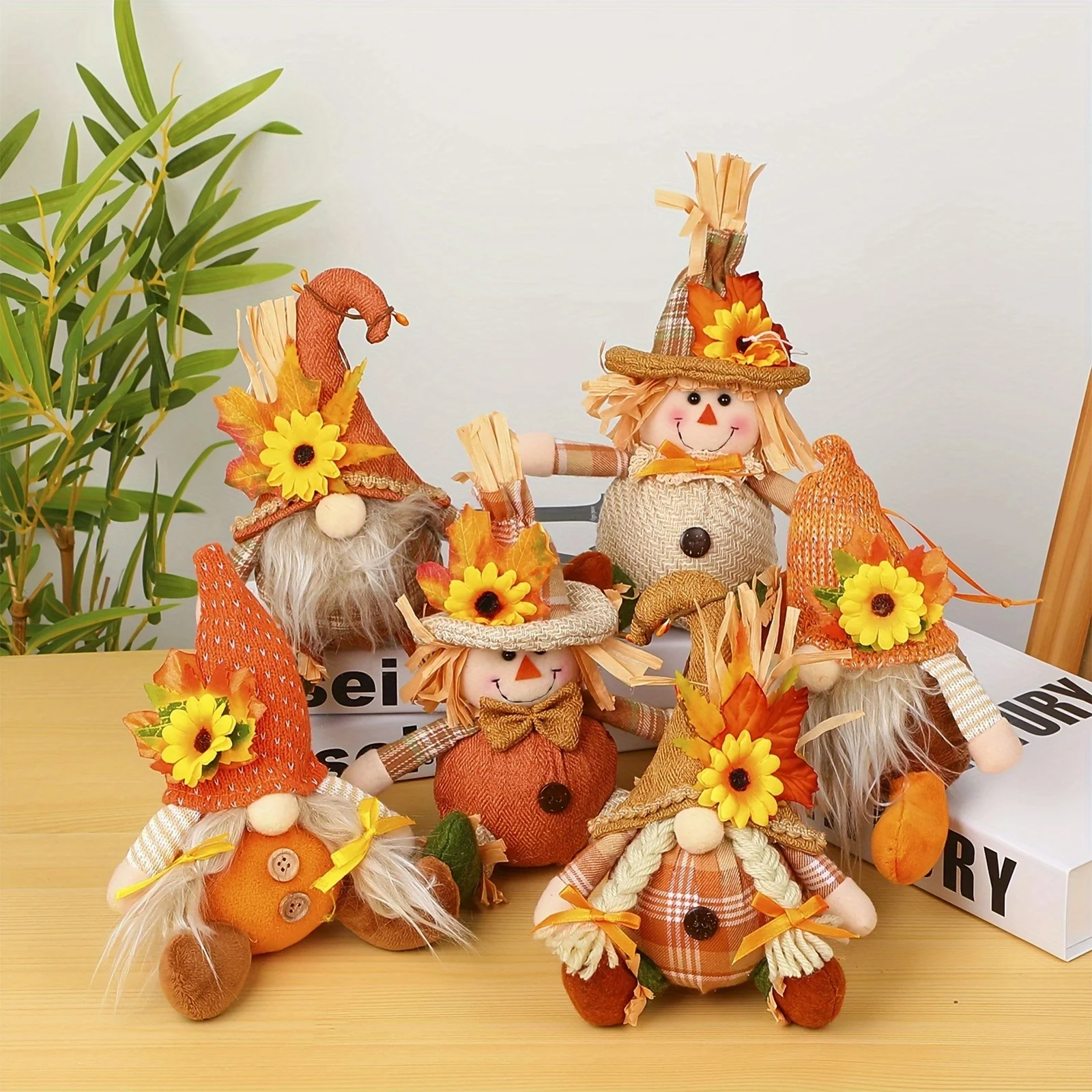 1pc Rustic Autumn Harvest Scarecrow Decor, Plaid & Sunflower Accents for Thanksgiving,Christmas,Farmhouse Wall Decor,Party Props