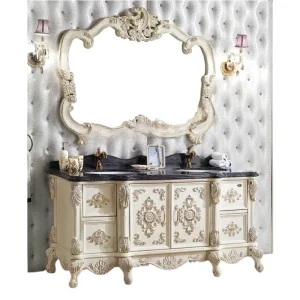 European marble oak antique bathroom cabinet floor-to-ceiling solid wood basin cabinet combination bathroom