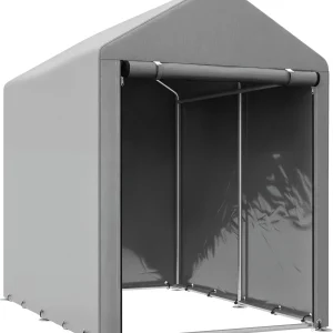 1.2 x 1.8m Garden Storage Shed Tent, Portable Shed Shelter with Galvanised Steel Frame and Large Door,for Motorbike,Garden Tools