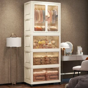 Simple household bedroom for babies Organizing box Baby wardrobe Children's storage cabinet Folding free installation locker