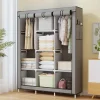 Large Wardrobe Dustproof Wardrobe Floor Standing Fabric Wardrobe Multilayer Organizer Closet Large Capacity Bedroom Storage