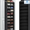 10 Tiers Large Over the Door Shoe Organizer Hanging Shoe Rack with Deep Pockets for Storage Door Storage Solution