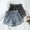 PTKPCC New Summer Korean Retro High-waist Loose Jeans Shorts Women Versatile Edge Casual Hot Pants Women Clothing Jeans PTKPCC