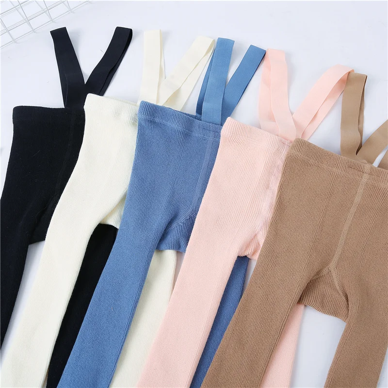 0-3Years Tights For Girls Suspender Pantyhose Casual Tights for Boys with Shoulder Strap Knitted High Waist Legging Spring 2025 - Image 5