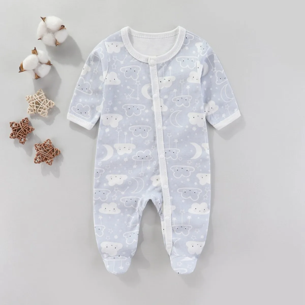 0-9 Month Infant Pure Cotton Comfortable Babygro Clothes Baby Boy Girl Spring Fall Cute Jumpsuit Toddler Daily Bodysuit Clothes - Image 3