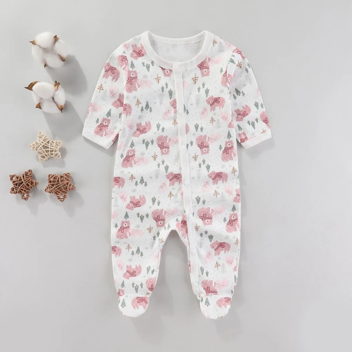 0-9 Month Infant Pure Cotton Comfortable Babygro Clothes Baby Boy Girl Spring Fall Cute Jumpsuit Toddler Daily Bodysuit Clothes - Image 4