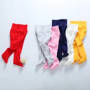 0m-36m Baby High Waist Footed Pants Newborn Baby Boy Girl Leggings Infant Spring Autumn Pants Sleeper Baby Trousers pajama