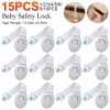 1-15pcs White Kids Safety Cabinet Lock Baby Proof Security Protector Drawer Door Cabinet Lock Plastic Protection Door Lock