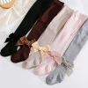 1 Pair Girls Leggings with Side Bowknots, Infant Soft Stretchy Pants, Kids Pantyhose, Toddler Cute Tights for 0-12 Months Baby Girls