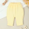 1 Pcs Soft Cotton Pants for Baby Boys Girls, Spring Summer Newborn Trousers, Loose Comfortable Infant Leggings(Light Yellow)
