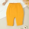 1 Pcs Soft Cotton Pants for Baby Boys Girls, Spring Summer Newborn Trousers, Loose Comfortable Infant Leggings(Orange)