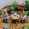 1 Set Summer Tea Party Vacation Flower Fairy, Interesting Scene Simulation Micro Landscape Decoration Statue, Outdoor Fairy Gard