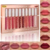 10 Pcs Matte Lipstick Lip Gloss Sets Long-Lasting Non-Fading Waterproof Non-stick Cup Exquisite Gift Everyday Holiday Universal