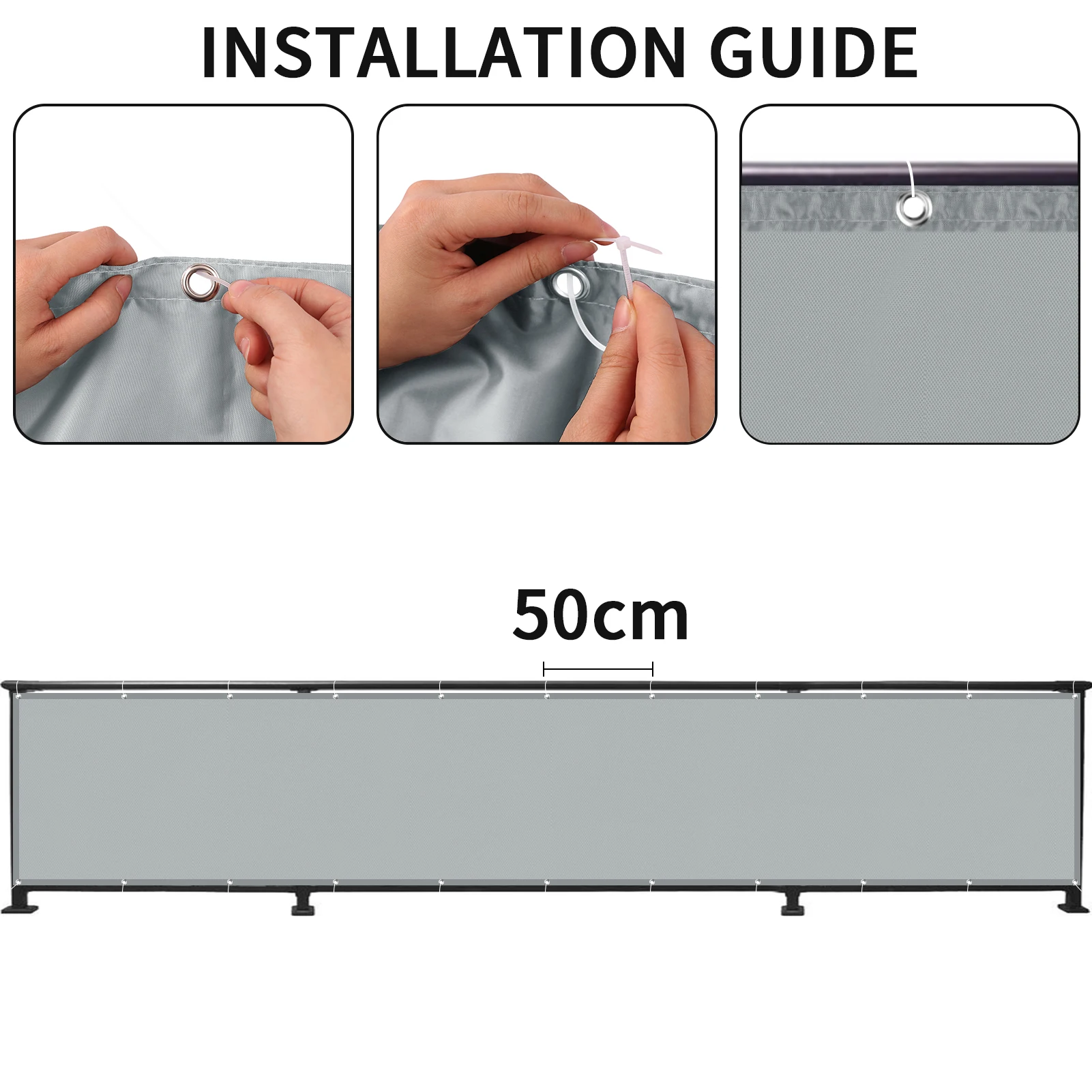 100% Polyester Waterproof Anti UV Balcony Privacy Screen Sun Shade Net Windproof Fence Sunshade Shelter Netting - Image 5