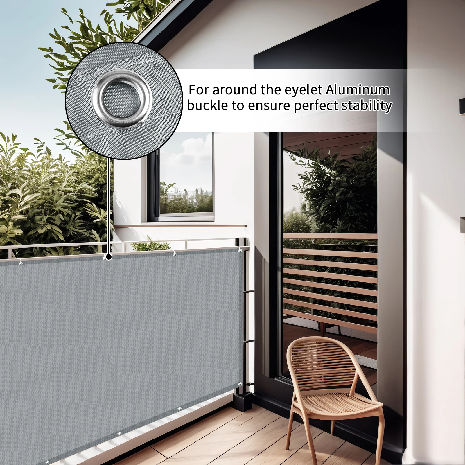 100% Polyester Waterproof Anti UV Balcony Privacy Screen Sun Shade Net Windproof Fence Sunshade Shelter Netting - Image 3