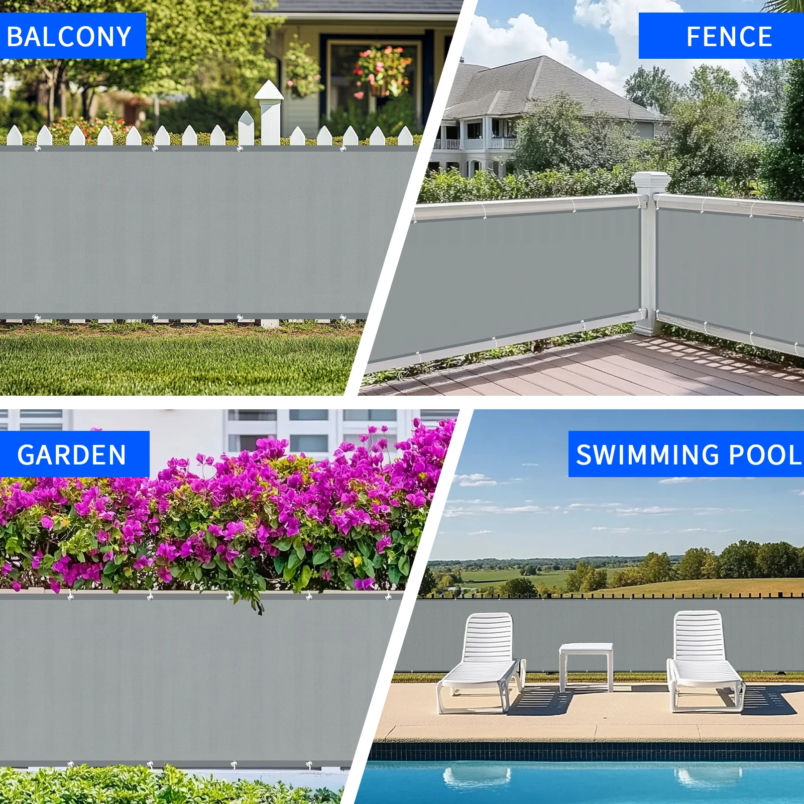 100% Polyester Waterproof Anti UV Balcony Privacy Screen Sun Shade Net Windproof Fence Sunshade Shelter Netting - Image 6