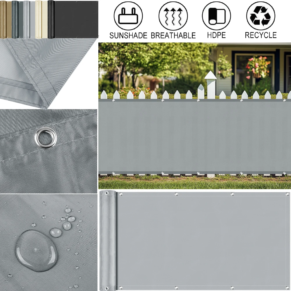 100% Polyester Waterproof Anti UV Balcony Privacy Screen Sun Shade Net Windproof Fence Sunshade Shelter Netting