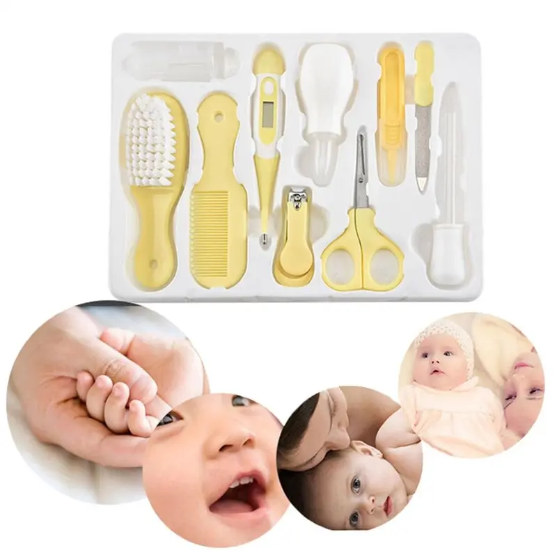 10PCS/Set Baby Health Care Kit Kids Nail Hair Health Care Thermometer Grooming Brush Clipper Teether Toothbrush Baby Essentials - Image 3