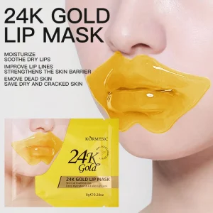 10pcs 24K Golden Crystal Collagen Lip Mask Moisturizing Plump Lips Gel Masks Nourishing Hydrating Lip Plumper Lips Skin Care