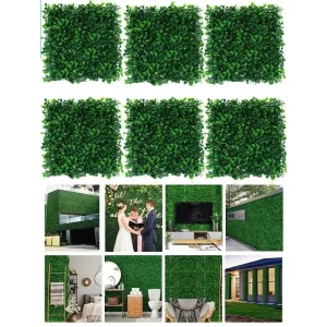 10pcs Artificial Plants Grass Wall Panel Boxwood Hedge Greenery UV Protection Green Decor Privacy Fence Backyard Screen Wedding