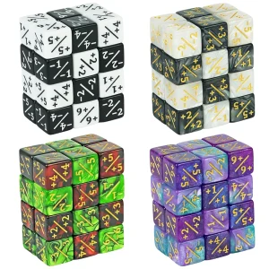 10pcs/set Six Sided Dice Set D6 Counters +1/+1 and -1/-1 Set for Math Teaching ,Kid Arithmetic Toys, Card Game Accessories
