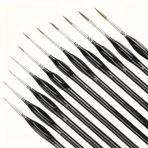 11pcs Precision Paint Brush Set for Fine Detail - Durable Miniature Brushes with Micro Tips for Warhammer 40K, Model & Art Paint