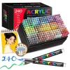 12-288 Colors Acrylic Paint Pen Markers Acrylic Felts Brush Tip Paint Markers For Wood Rock Painting Canvas Gift DIY Crafts