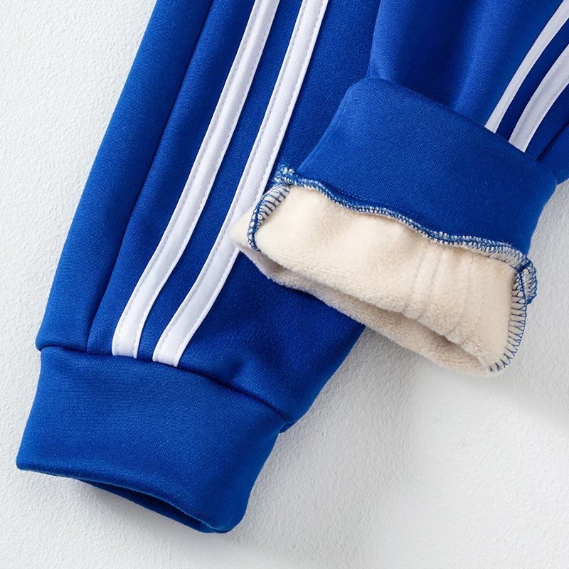 1/3 Piece Set Autumn And Winter Children's Mmulti-color Sports Thick Sweatpants For Boys And Girls With Plush Warm Casual Pants - Image 5