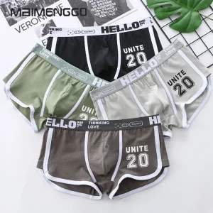 1/3pc Men Underwear Sports Boxer Shorts Cotton Oversized Solid Color Youth Fashion Sports Men's panties Comfortable Breathable