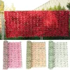 1M Fake Fence Trellis Wall Decoration Artificial Flower Privacy Fence Screen Outdoor Garden Balcony Hedge Home Wedding Decor
