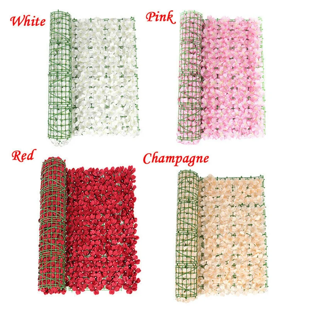 1M Fake Fence Trellis Wall Decoration Artificial Flower Privacy Fence Screen Outdoor Garden Balcony Hedge Home Wedding Decor - Image 3