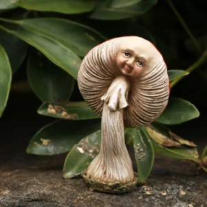 1PC Charming Mushroom Statue With Baby Face - Resin, Freestanding For Garden & Lawn Decor | Perfect Gift For Halloween, Christma