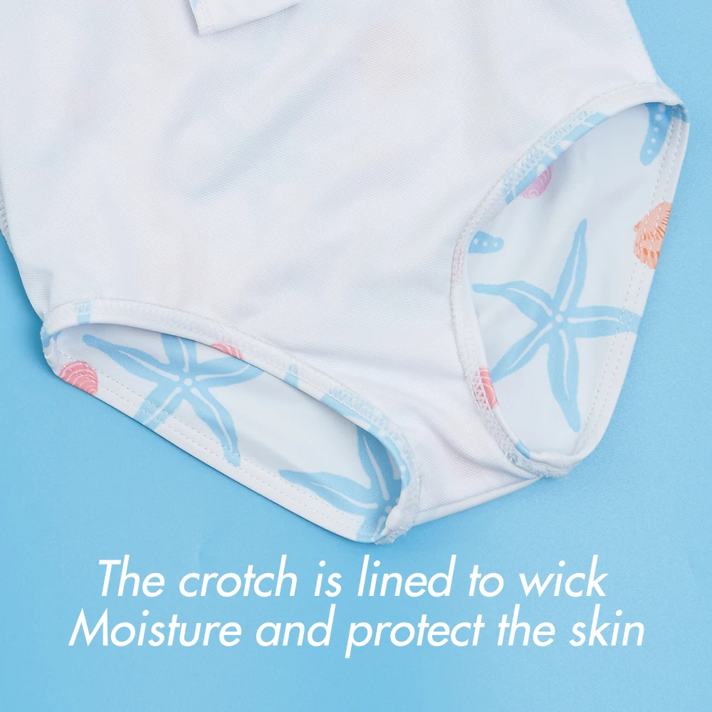 1Pc Baby Girls Swimsuit Long Sleeve Swimming Wear Sweet Comfortable Beachwear For Children Summer Bathing Suits 0-3Years - Image 4
