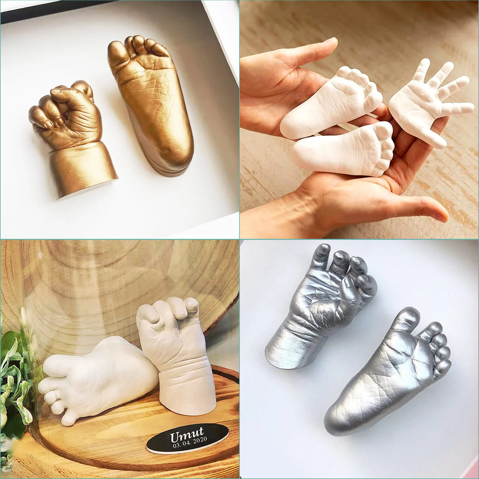 1Set Baby Hand Casting Kit Newborn Keepsake Hand Foot Molding Kit Special DIY Gift for Baby Shower Birthday Grow Memory - Image 4