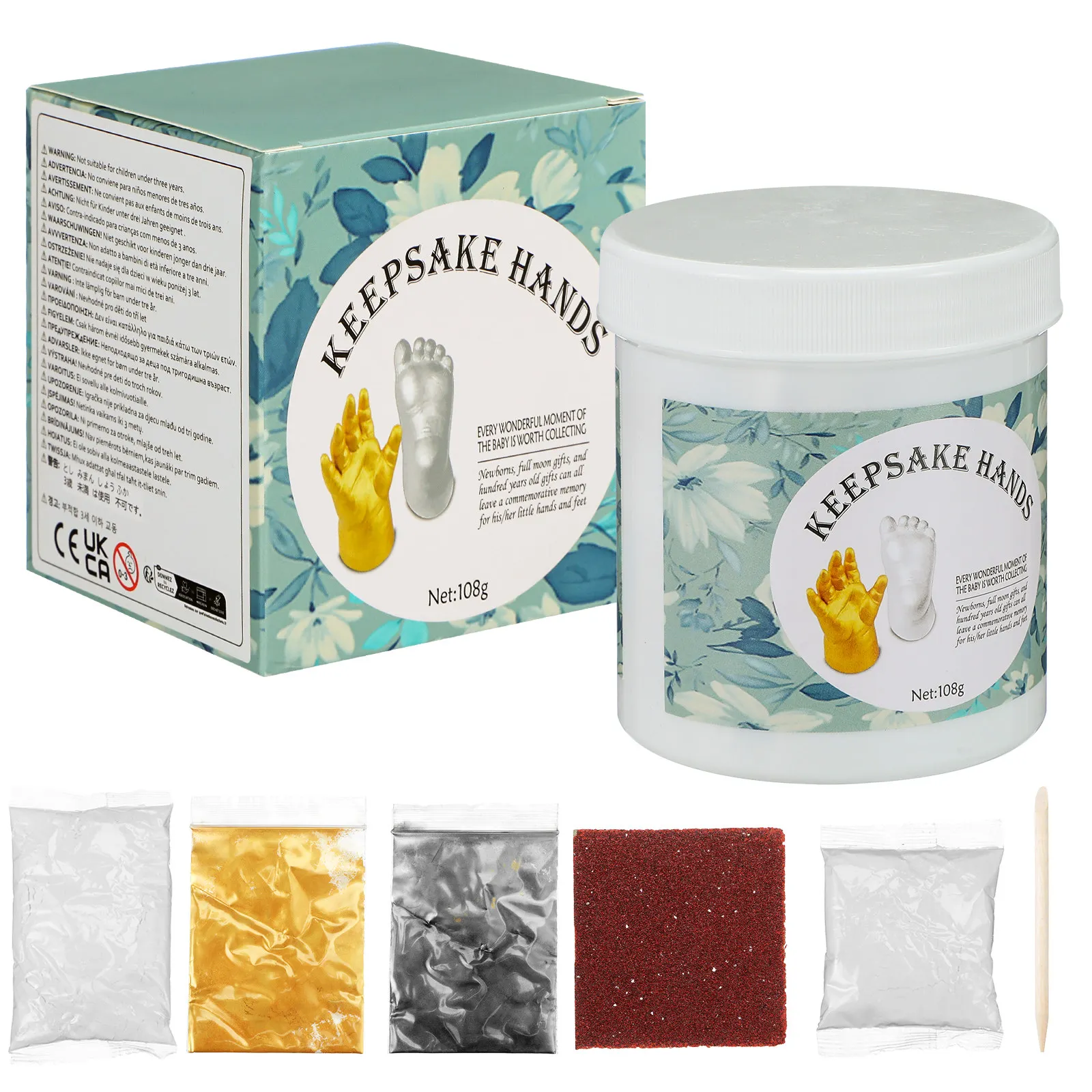 1Set Baby Hand Casting Kit Newborn Keepsake Hand Foot Molding Kit Special DIY Gift for Baby Shower Birthday Grow Memory - Image 6