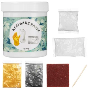 1Set Baby Hand Casting Kit Premium Plaster Powder DIY Keepsake Mold for Newborn 100 Days Celebration Baby Shower Birthday Party