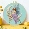 1pc 20X20CM/15X15CM 7.87/6.3inch Girl Embroidery Starter Kit DIY kit DIY embroidery kit manualidades Home Decor Set for Beginner