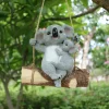 1pc Adorable Resin Swing Koala Bear Figurine - Perfect forFairy Garden Decoration and Outdoor Tree Hanging Decor!