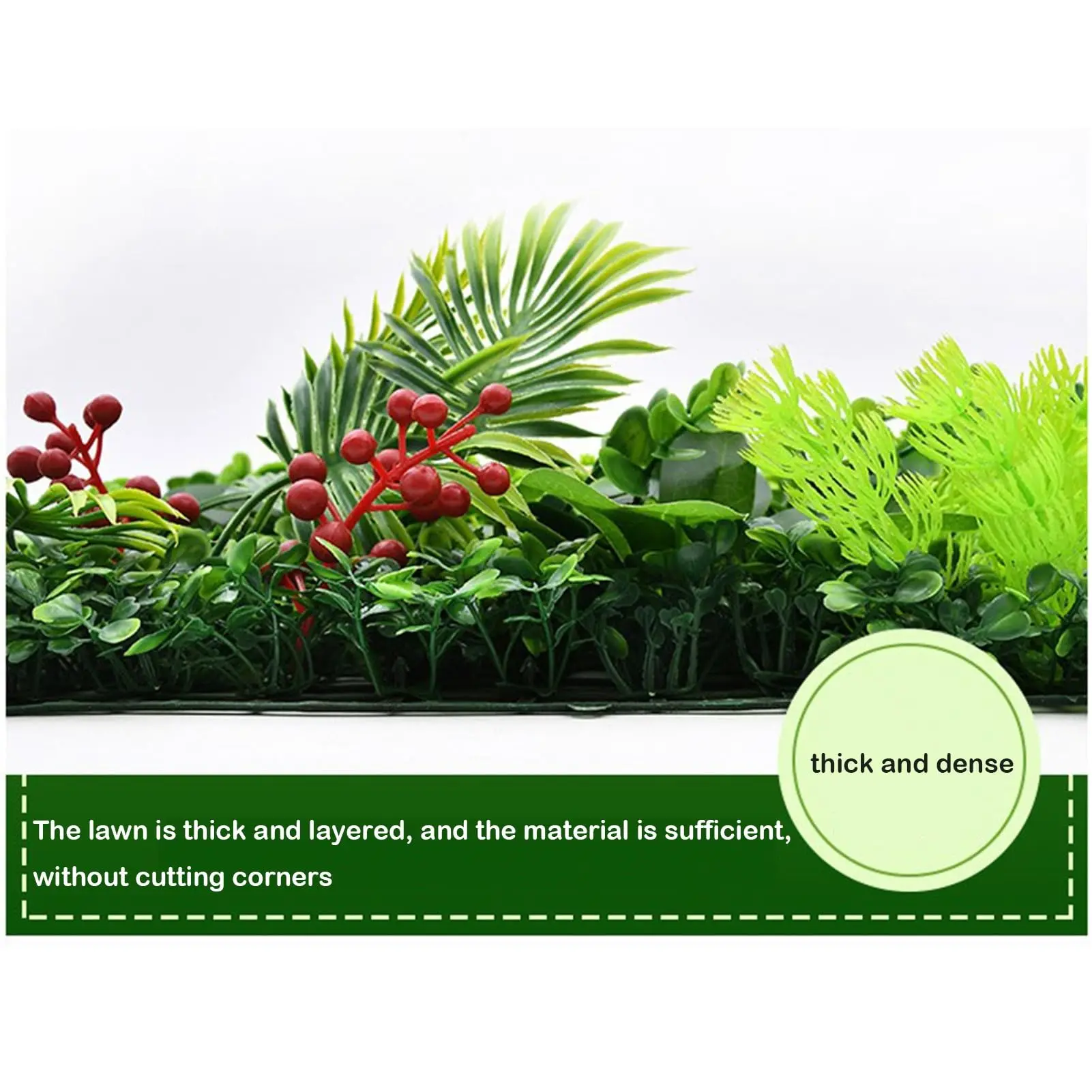 1pc Artificial Green Plant Wall Panel with Grass Flower Boxwood Hedge Wall Outdoor Artificial Privacy Fence Screen Fake Flower G - Image 4